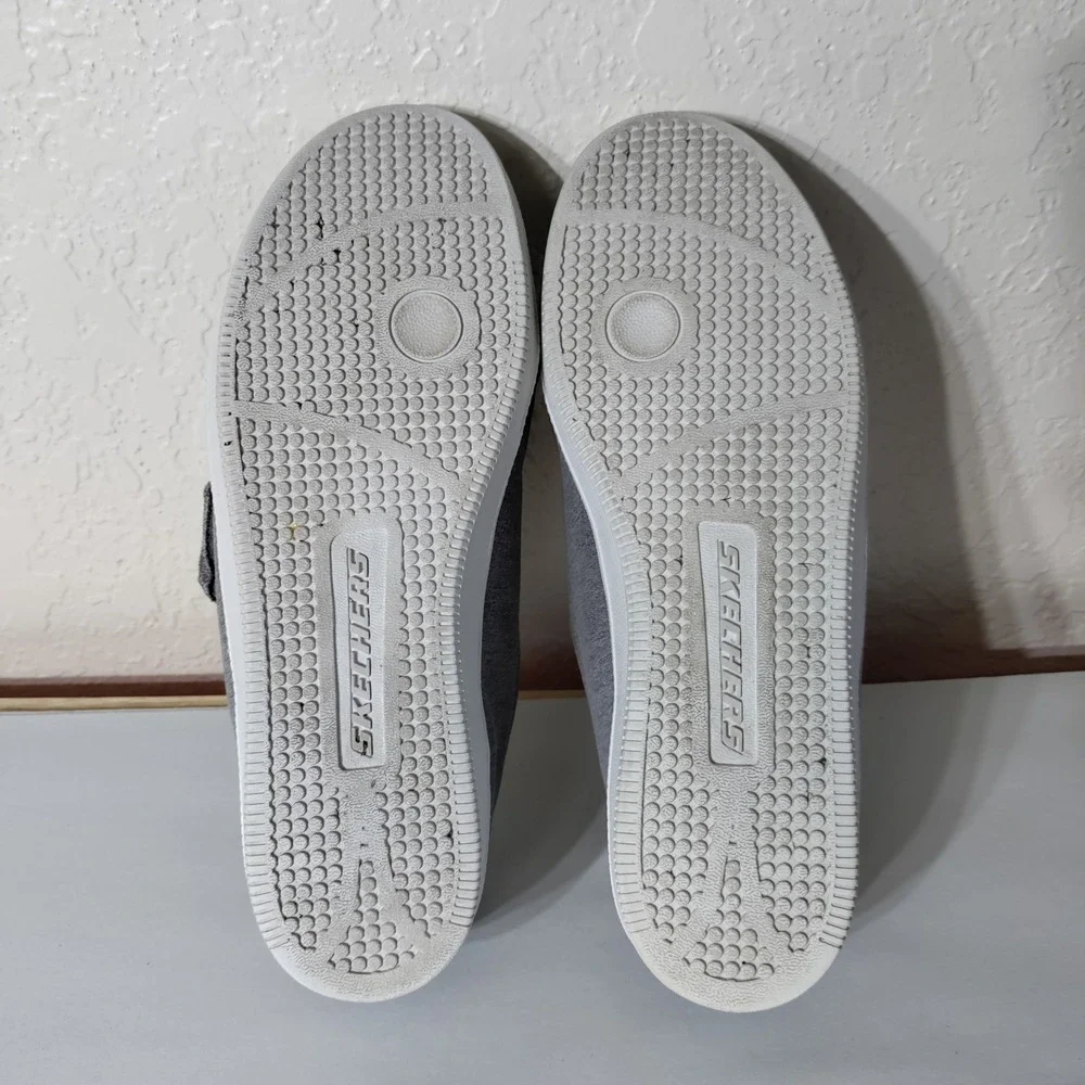 Skechers Womens Gray Textile Hook and Loop Slip On Sneakers 27114 Size 10
